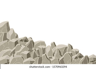 Stone hill. Vector illustration. Rock surface texture.