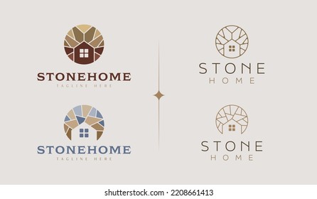 Stone Home Logo Template. Universal creative premium symbol. Vector sign icon logo template. Vector illustration