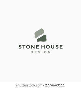 stone house home logo vector icon illustration