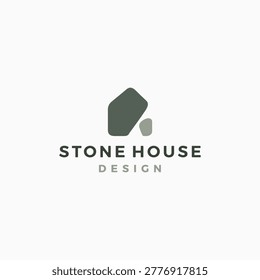 stone house home logo vector icon illustration