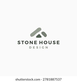 stone house home logo vector icon illustration