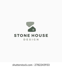 stone house home logo vector icon illustration