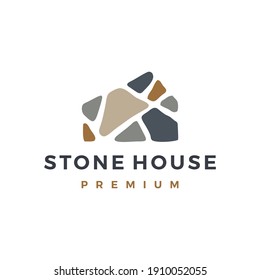 stone house home mortgage logo vector icon illustration
