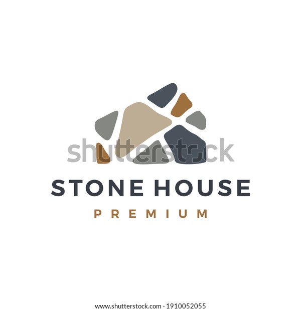 stone\
house home mortgage logo vector icon\
illustration