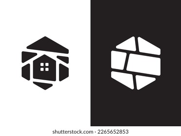 stone house logo design. creative home symbol vector illustration