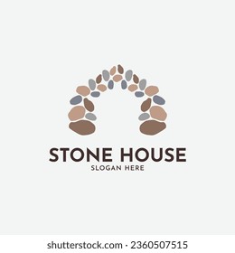 Stone house logo design creative idea