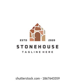 Stone house logo design icon vector