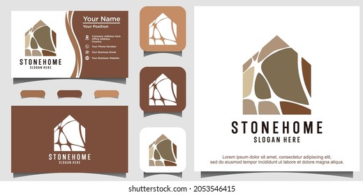 stone house logo design template