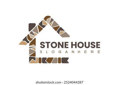 Stone House Logo: Modern and Elegant Design. Stone home icon, logo, symbol, stone home logo vector design illustration