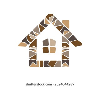 Logotipo Stone House: Design moderno e elegante. ícone da casa de pedra, logotipo, símbolo, ilustração de design de vetor de logotipo da casa de pedra