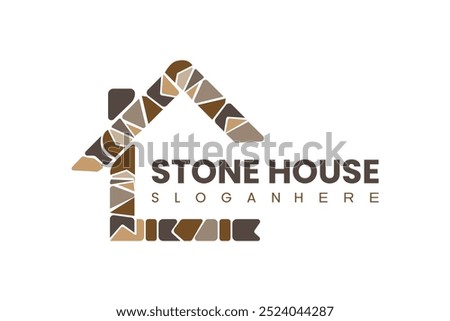 Stone House Logo: Modern and Elegant Design. Stone home icon, logo, symbol, stone home logo vector design illustration