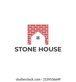 Diseño de vectores con el logotipo de la casa de piedra