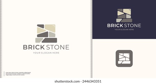 stone house logo vector icon illustration inspiration.