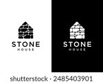 stone house logo vector illustration design