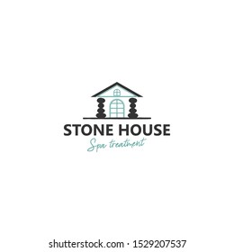 Stone House Logo Yoga Studio Spa Stock Vector (Royalty Free) 1529207537 ...