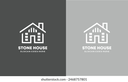 Plantilla con logotipo de la Ilustración vectorial Stone House. Vector libre EPS10