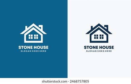 Stone House Vector Illustration Logo Template. Free Vector EPS10