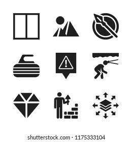 stone icon. 9 stone vector icons set. pyramids, layers and columns icons for web and design about stone theme