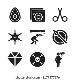 stone icon. 9 stone vector icons set. negative ion, spear and diamond icons for web and design about stone theme