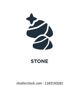 Stone icon. Black filled vector illustration. Stone symbol on white background. Can be used in web and mobile.