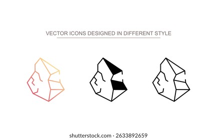 Diseño de icono de piedra con fondo blanco Ilustración de stock