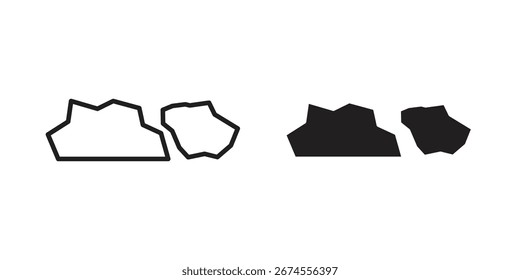 Icono de piedra en estilo de moda plano y forro para diseños de ui App