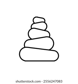 stone icon Flat symbol set outline