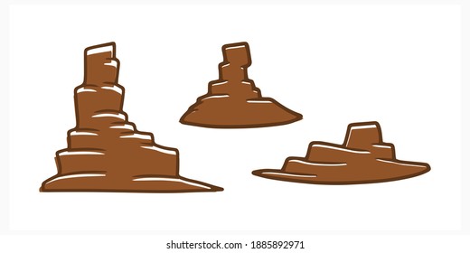 Stone icon isolated on white. Vector stock illustration. EPS 10