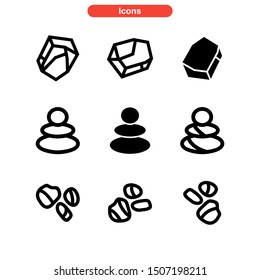 stone icon isolated sign symbol vector illustration - Collection of high quality black style vector icons
