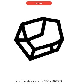 stone icon isolated sign symbol vector illustration - high quality black style vector icons
