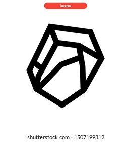 stone icon isolated sign symbol vector illustration - high quality black style vector icons
