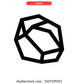 stone icon isolated sign symbol vector illustration - high quality black style vector icons
