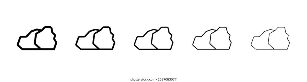 Ícone de pedra para conceito móvel e web design.