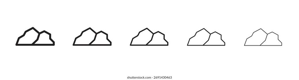 Ícone de pedra, ilustração de logotipo de vetor de contorno, pictograma linear isolado