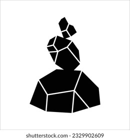 stone icon, rock icon simple design