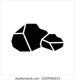 icono de piedra, icono de rock diseño simple