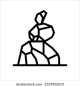 icono de piedra, icono de rock diseño simple