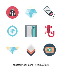 stone icon set. vector set about diamond, brickwall, layers and salt icons set.