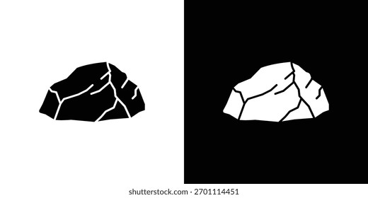 Stone icon silhouette vector in black colors. flat symbol logo design style