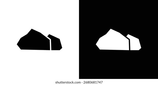 Símbolo de icono de piedra. diseño simple editable.