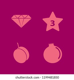 stone icon. stone vector icons set apricot, garnet, diamond and hotel three stars