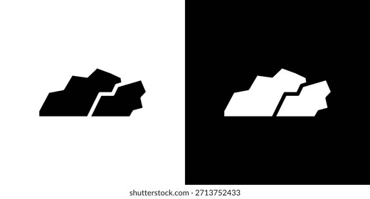 Stone icon. Vector illustration. Silhouette in black color