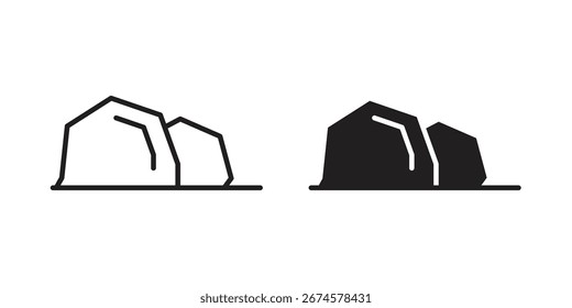 Vector de icono de piedra, signo y símbolo para Elementos de diseño, Sitio web o App.
