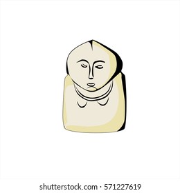 Stone idol balbal are scattered on the Kazakh steppe, a monument of the ancient civilization.