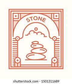 STONE AND ILLUSTRATION ICON CONCEPT