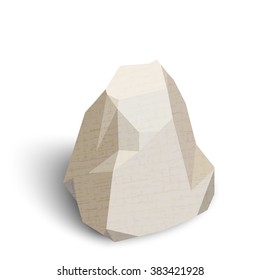 stone isometric isolated on white background. Vector illustration. 