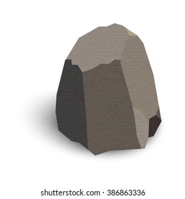 stone isometric isolated on white background. Vector illustration. 