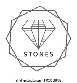 Stone Juwel Logo, einfache Linien Marke
