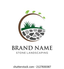 Stone Landscaping Logo Or Icon Design Template