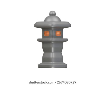 stone lantern icon 3d illustration render